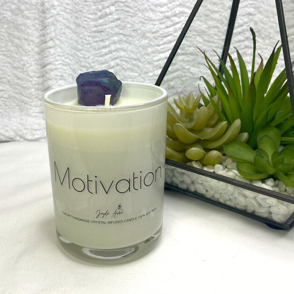 Crystal Infused Motivated Soy Wax Candle 350g - Espresso Martini - Jayde Aura