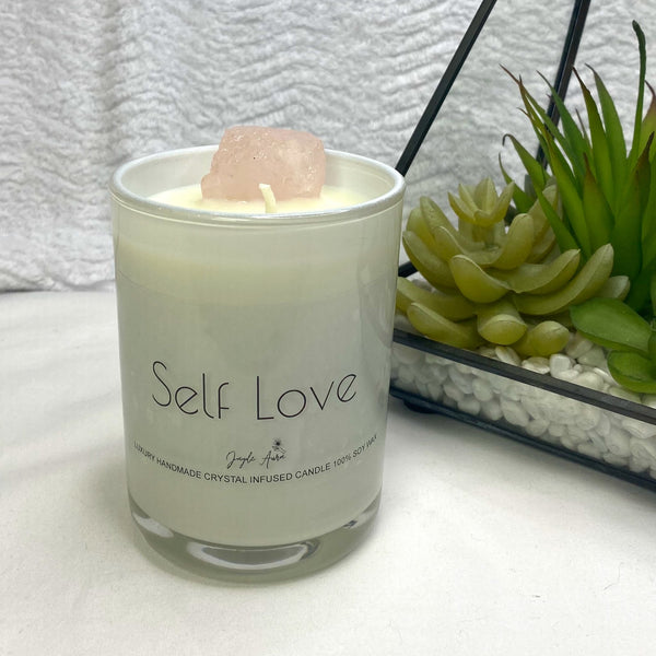 Crystal Infused Self Love Soy Wax Candle 350g - Angel of Paradise - Jayde Aura