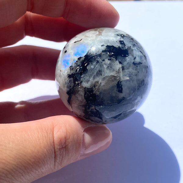 Rainbow Moonstone Sphere 95g - Jayde Aura